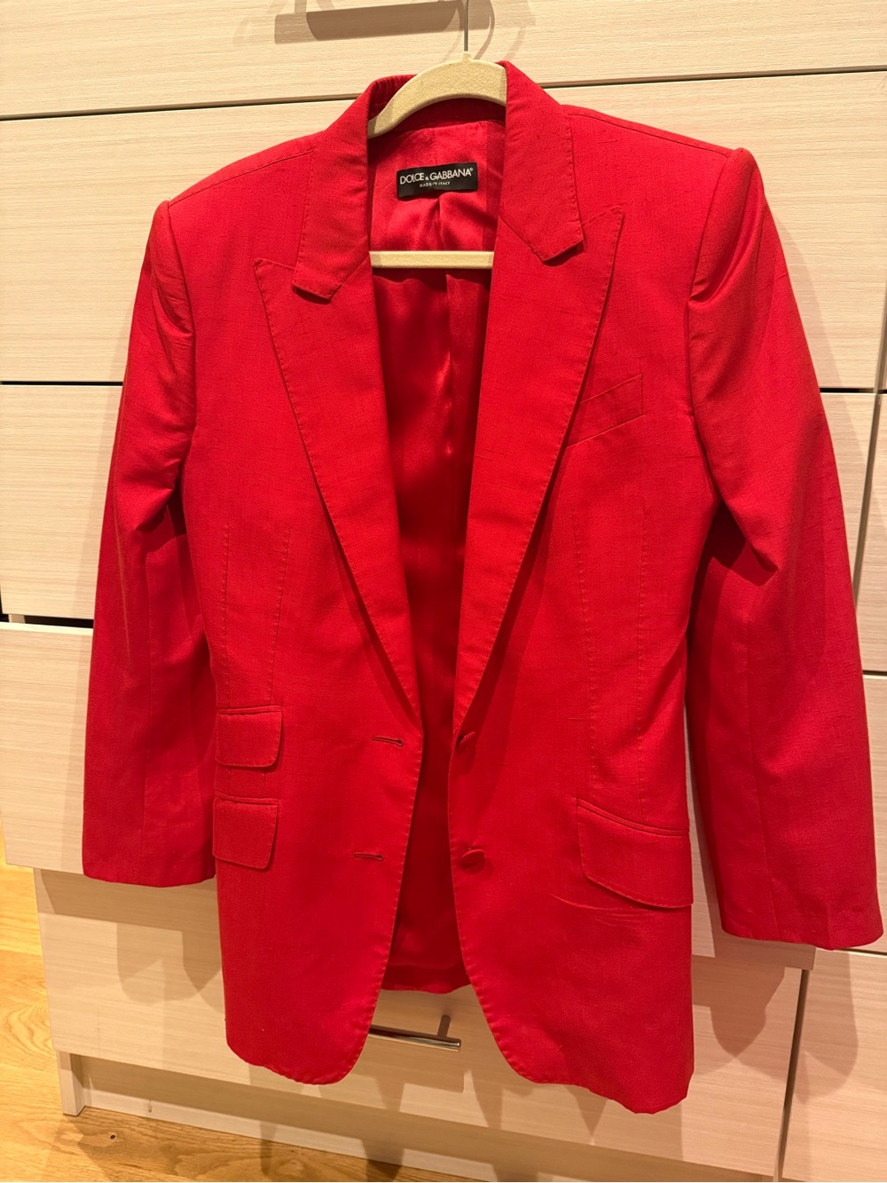 Vintage Dolce & Gabbana Red Silk Blazer